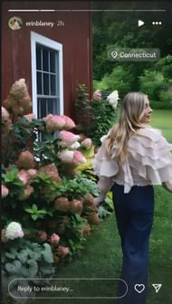 Erin Blaney's story on Instagram, tagging the location of her visit. Source: Instagram, @erinblaney